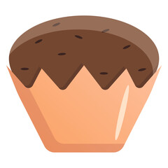 Chocolate cake. Sweet. Delicious sweets. Cartoon style.