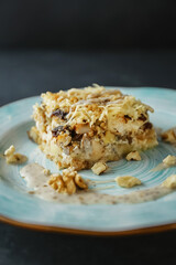 
Delicious European food on the plate, hearty snack, healthy food. Photo for restaurant menu