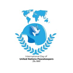 Vector illustration concept of International Day of United Nations Peacekeepers. May 29.