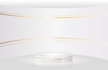 White podium. Pedestal Scene illustration