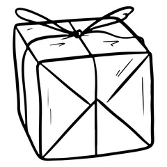 Package. Post office. Box. Delivery. Cartoon style.