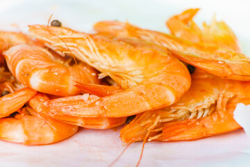 Fresh red prawn or tiger shrimps