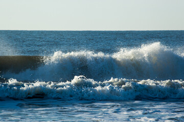 Ocean waves in the sunlight