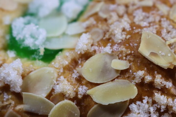 delicious cake stuffed cream chocolate typical Spain Christmas