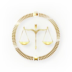 Law or Layer Seal is an illustration of a design for law, lawyers, or law firms in striking reflective gold. Includes scale of justice, laurel and gold stars.