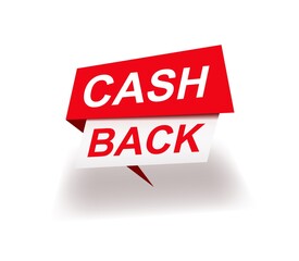 Trendy colorful cash back advertisement banner.