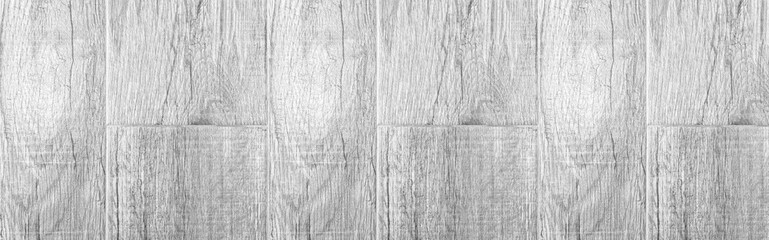 Panorama of White wooden floor on the balcony outside the house pattern and background seamless