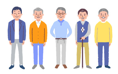 シニア男性５人　全身