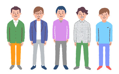 男性５人　全身