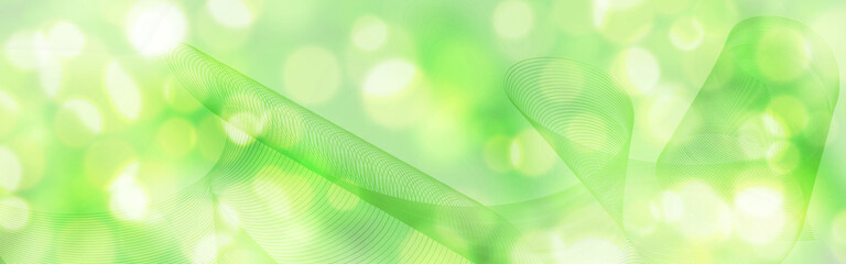 Bokehhintergrund mit futuristischen Elementen - gr&uuml;n wei&szlig; abstrakter Bokehhintergrund mit unterschiedlichen Bokekkreisen f&uuml;r Design