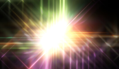 Glowing colorful light flare. Vibrant energy background. Rays of light with ethereal glow. Beautiful wallpaper.