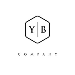 initial YB logo design vector