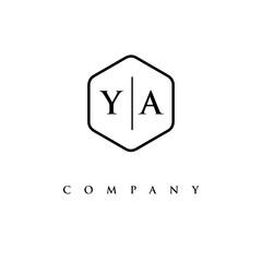 initial YA logo design vector