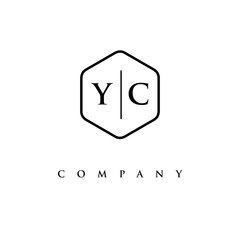 initial YC logo design vector