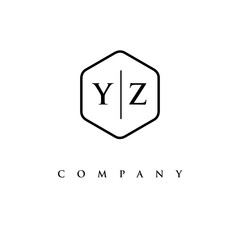 initial YZ logo design vector