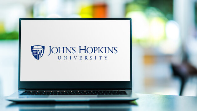 Laptop Computer Displaying Logo Of The Johns Hopkins University