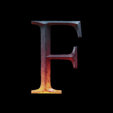 3d letter made of forge hot iron for movie of game logo