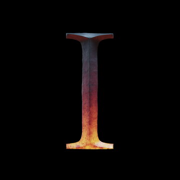 3d letter made of forge hot iron for movie of game logo