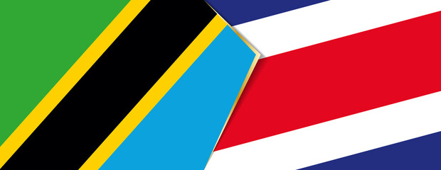 Tanzania and Costa Rica flags, two vector flags.