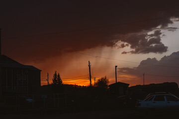 sunset over the city