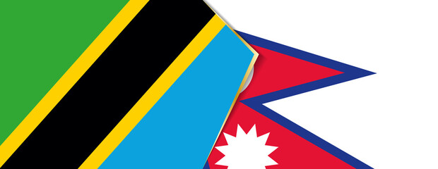 Tanzania and Nepal flags, two vector flags.