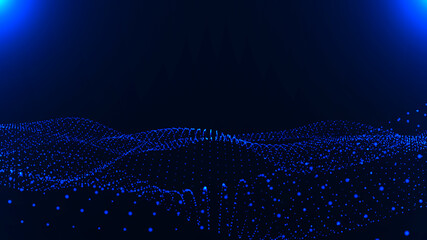 Abstract wave background. Network connection structure. Digital technology. 3d rendering.