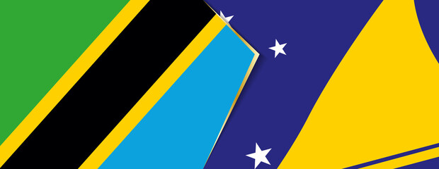 Tanzania and Tokelau flags, two vector flags.