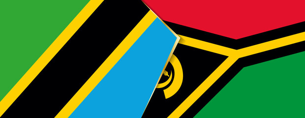 Tanzania and Vanuatu flags, two vector flags.