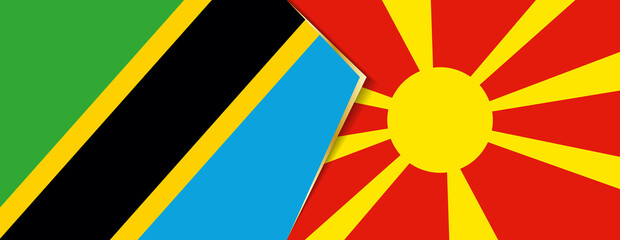 Tanzania and Macedonia flags, two vector flags.