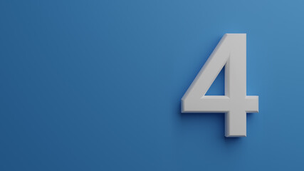 number four in blue background