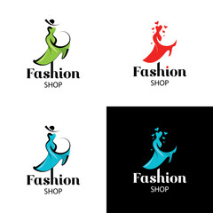 Fashion boutique dress with heart shaped shoulder hanger logo