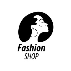 logo design and icon of a woman's head with hair blowing in the wind