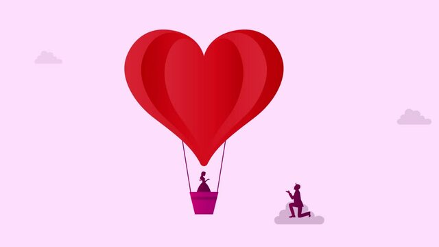 Happy Valentine Day lovely animated greeting with heart shapes. Beautiful love greeting clip for social media post.