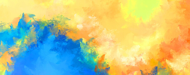 Artistic vibrant and colorful wallpaper.Brushed Painted Abstract Background. Brush stroked painting.