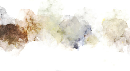 Watercolor painted background with blots and splatters. Brush stroked painting. 2D Illustration.