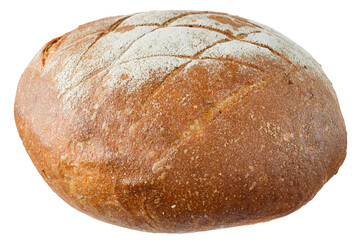 Fresh brown grain rye bread isolated