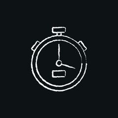 Sports stopwatch chalk icon. Football. Customizable thin line contour symbols. Isolated vector outline illustrations.