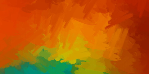 Abstract background of colorful brush strokes. Brushed vibrant wallpaper. Painted artistic creation. Unique and creative illustration. Brush stroked painting. Wall art.