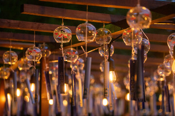 大阪府三島郡島本町の神社・水無瀬神宮の風鈴祭り「招福の風」のライトアップ