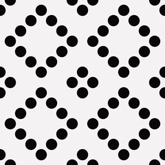 Seamless dots in rhombus location. Vector black dots.
