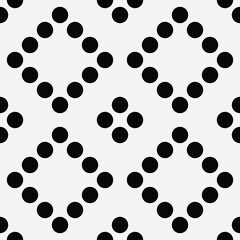 Seamless dots in rhombus location. Vector black dots.