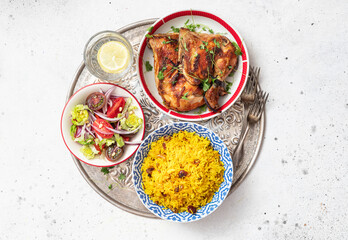 Arabic Cuisine: Middle Eastern traditional lunch