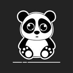 Baby panda vector art and graphics