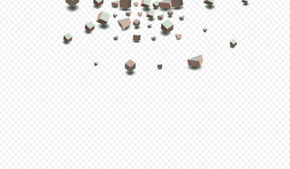 Soft Pink Rhombus Vector Transparent Background.