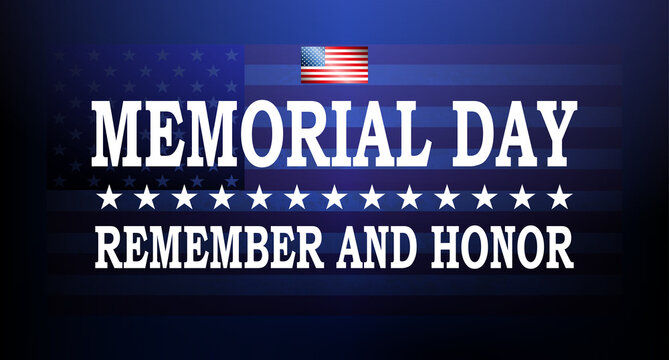 Blue composition with dim silhouette of the flag of America, design element