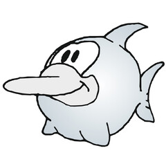 baby fat dolphin (comics, illustrations)