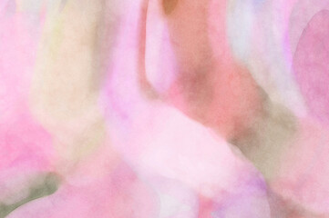 Watercolor abstract painting with pastel colors. Soft color painted illustration of calming composition for poster, wall art, banner, card, book cover or packaging. Modern brush strokes painting.