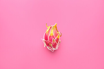 Tasty dragon fruit on color background