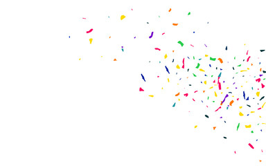 Green Elements Christmas White Background. Decoration Particles Backdrop. Flying Paint Pattern. Color Confetti Carnival Background.