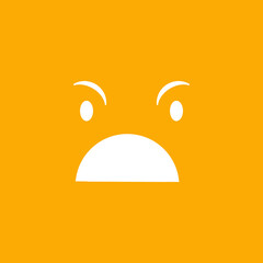 Cute social media angry face emoji on a yellow background. Royalty-free.